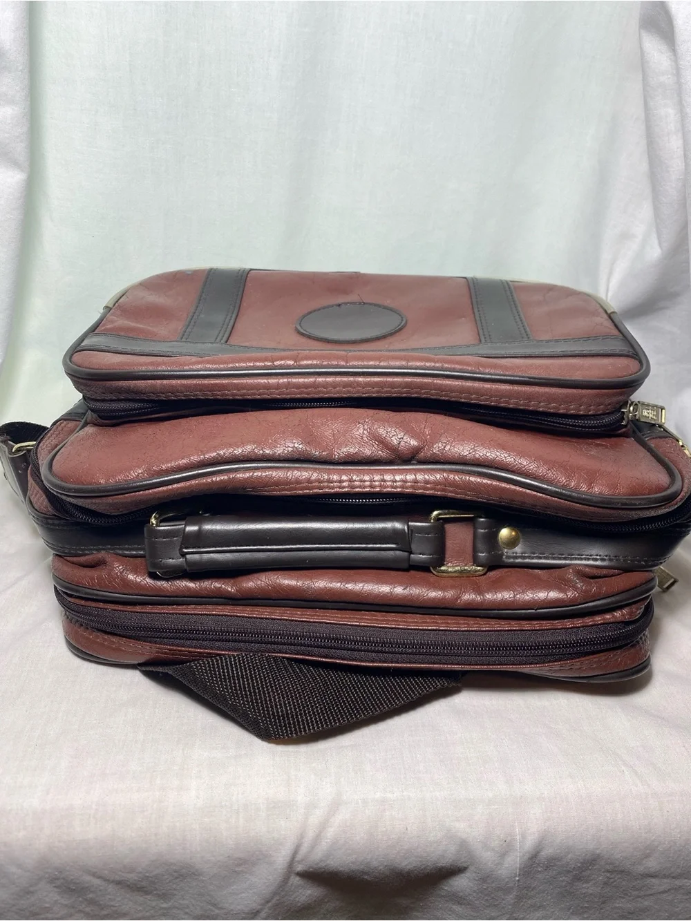 Coastar Vintage Brown Faux Leather Laptop Messenger Bag Briefcase 11.5”